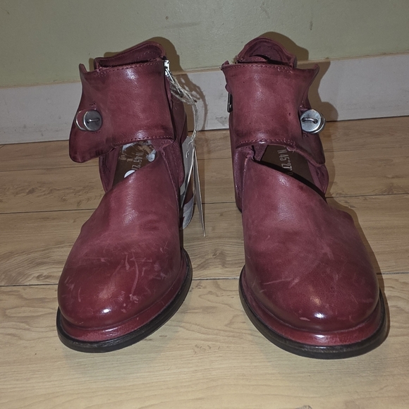 NWT AS 98 Block Chunky Heel Square toe Maroon Red Size 38 - Picture 10 of 13
